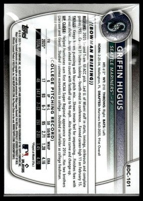2025 Bowman Draft #BDC-101 Griffin Hugus Chrome