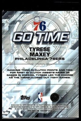 2025-26 Topps Chrome update #GT-5 Tyrese Maxey Go Time