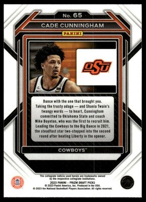 2023 Panini Prizm Draft Picks #65 Cade Cunningham