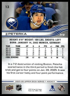 2025-26 Upper Deck #13 JJ Peterka