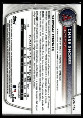 2025 Bowman Draft #BDC-142 Chase Shores Chrome