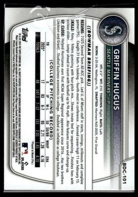 2025 Bowman Draft #BDC-101 Griffin Hugus Chrome