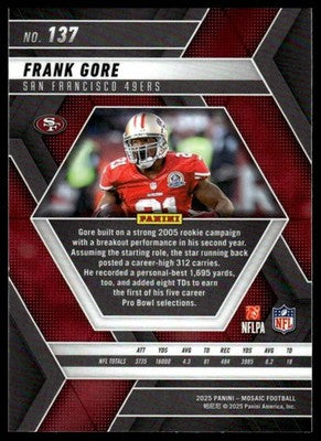 2025 Panini Mosaic #137 Frank Gore