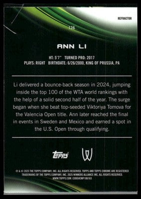 2025 Topps Chrome #136 Ann Li