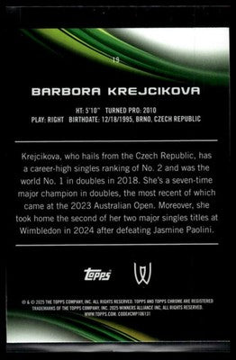 2025 Topps Chrome #19 Barbora Krejcikova Pink Refractor