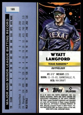 2025 Topps Chrome Cosmic #189 Wyatt Langford
