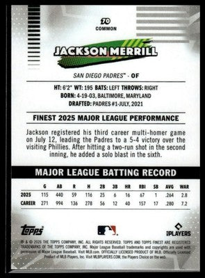 2026 Finest #70 Jackson Merrill
