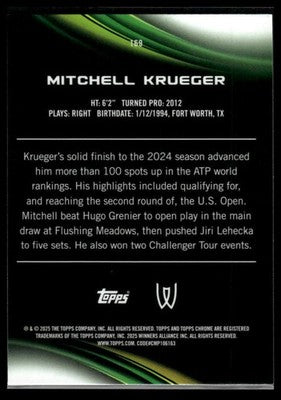 2025 Topps Chrome #169 Mitchell Krueger Prism Refractor