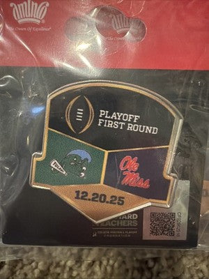 2025 2026 CFP Playoff First Round Pin Tulane vs Ole Miss Rebels 12/20/25