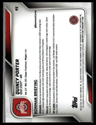 2025 Bowman University Chrome #95 Quincy Porter Fuchsia