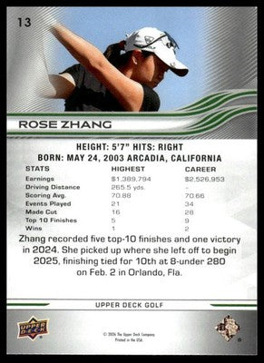 2026 Upper Deck #13 Rose Zhang