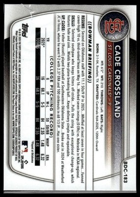 2025 Bowman Draft #BDC-183 Cade Crossland Chrome