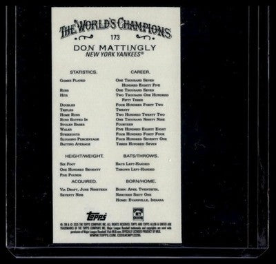 2025 Topps Allen & Ginter #173 Don Mattingly Chrome Mini