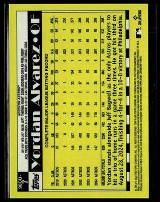 2025 Topps Chrome Update #90CU-7 Yordan Alvarez 1990 Topps Chrome Geometríc
