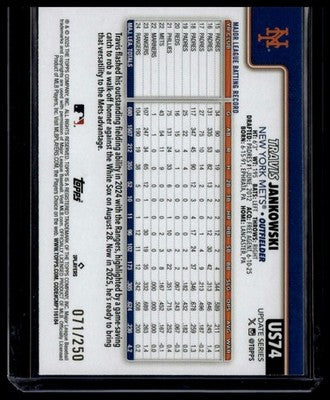 2025 Topps Update #US74 Travis Jankowski Purple Holo Foil #/250