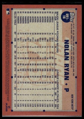 2026 Topps Update #U91-16 Nolan Ryan 1991 Topps Baseball 35th Anniversary
