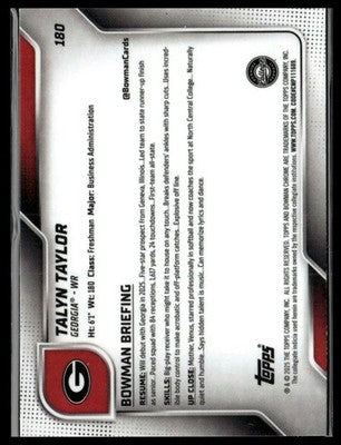 2025 Bowman University Chrome #180 Talyn Taylor