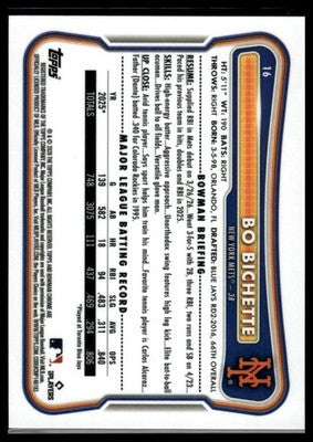 2026 Bowman Chrome #16 Bo Bichette Mega Box Mojo Base Chrome Cards