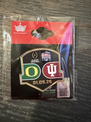 2026 CFP Peach Bowl Dueling Collector Pin Indiana Hoosiers Oregon Ducks 1/9/26