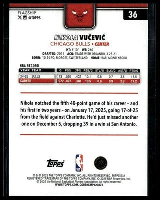 2025-26 Topps #36 Nikola Vučević Foil Pattern