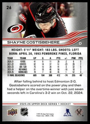 2025-26 Upper Deck #26 Shayne Gostisbehere