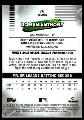 2026 Finest #52 Roman Anthony