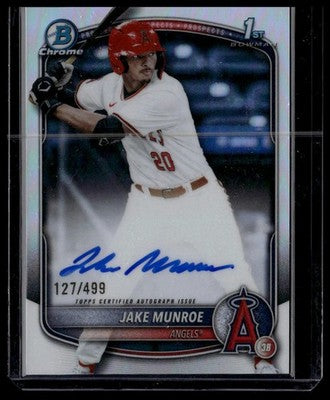 2025 Bowman Draft #CPA-JMU Jake Munroe Chrome Prospect Auto Refractor #/499