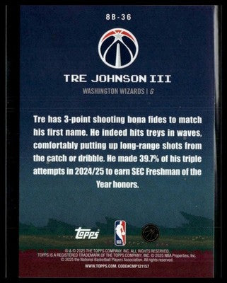 2025-26 Topps #8B-36 Tre Johnson III 8-Bit Ballers