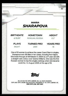 2026 Topps Chrome #83 Maria Sharapova