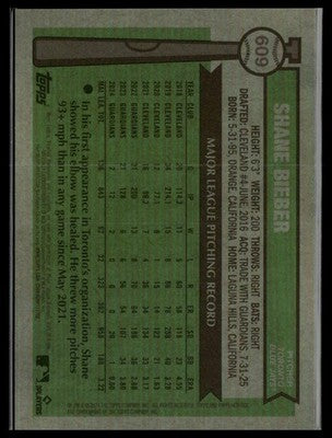 2025 Topps Heritage #609 Shane Bieber