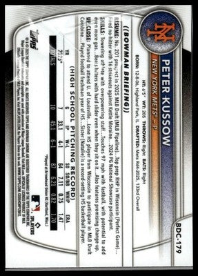 2025 Bowman Draft #BDC-179 Peter Kussow Chrome