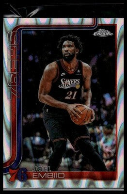 2025-26 Topps Chrome Update #42 Joel Embiid RayWave Refractor