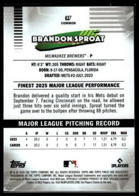 2026 Finest #37 Brandon Sproat