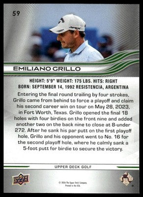 2026 Upper Deck #59 Emiliano Grillo