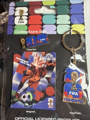 FIFA 2026 World Cup Logo Toronto Magnet Key Chain Pin USA Collectors Set