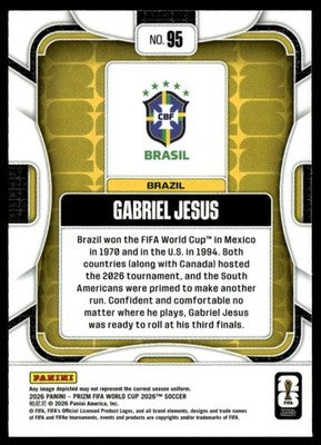 2026 Panini Prizm FIFA World Cup #95 Gabriel Jesus