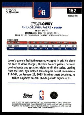 2025-26 Topps Chrome #152 Kyle Lowry Prism Refractors
