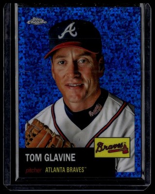2022 Topps Chrome #370 Tom Glavine Platinum Toile White/Blue Refractor #/199