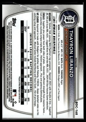 2025 Bowman Draft #BD-168 Thayron Liranzo