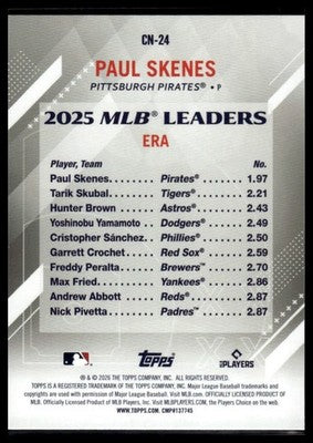 2026 Topps #CN-24 Paul Skenes Crooked Numbers