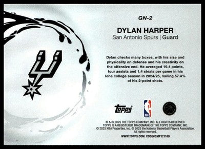 2025-26 Topps #GN-2 Dylan Harper Generation Now