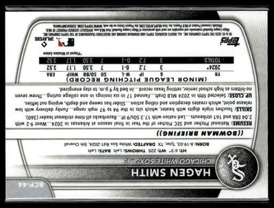 2025 Bowman #BCP-44 Hagen Smith Chrome Prospects