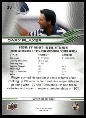 2026 Upper Deck #30 Gary Player