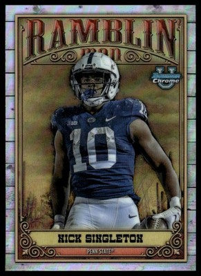 2023 Bowman University Chrome #RM-3 Nick Singleton Ramblin' Man