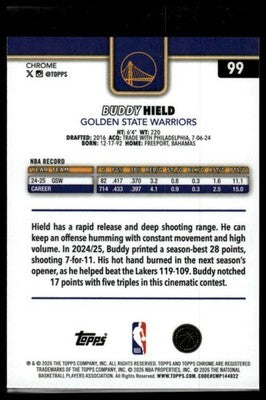 2025-26 Topps Chrome Update #99 Buddy Hield