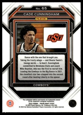 2023 Panini Prizm Draft Picks #65 Cade Cunningham