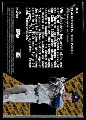 2026 Topps Update #BG-8 Carson Benge Topps Black Gold