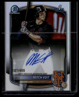 2025 Bowman Draft #CPA-MV Mitch Voit Chrome Prospect Autographs Refractor #/499
