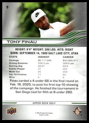 2026 Upper Deck #9 Tony Finau