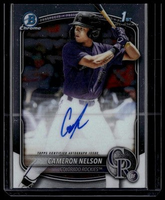2025 Bowman Draft #CPA-CN Cameron Nelson Chrome Prospect Autographs